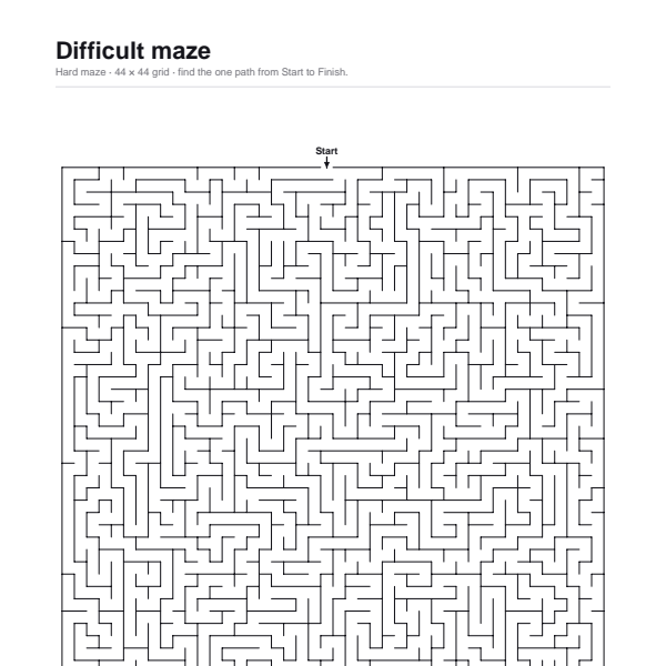 Difficult maze preview