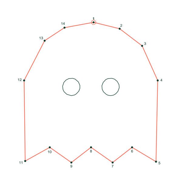 Ghost dot to dot (14 dots) preview