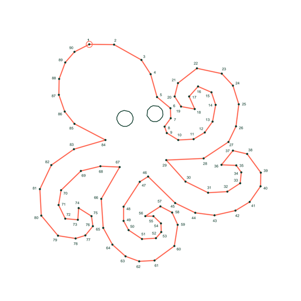 Octopus dot to dot (90 dots) preview