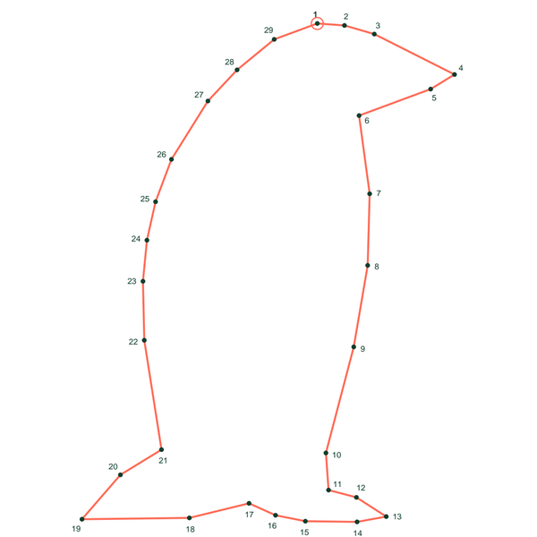 Penguin dot to dot (29 dots) preview
