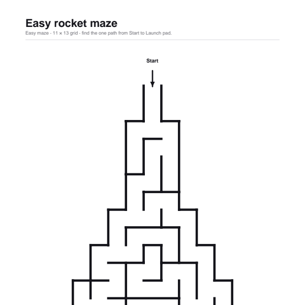 Easy rocket maze preview